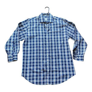 Peter Millar Dress Shirt Long Sleeve Plaid Size Large Button Up Business Casual